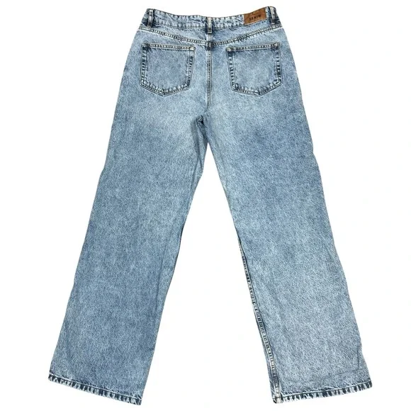 Sézane Le Wide Leg Jeans Sz FR 44 (US 12) Bleu Clair High Rise Organic Cotton - Picture 2 of 12